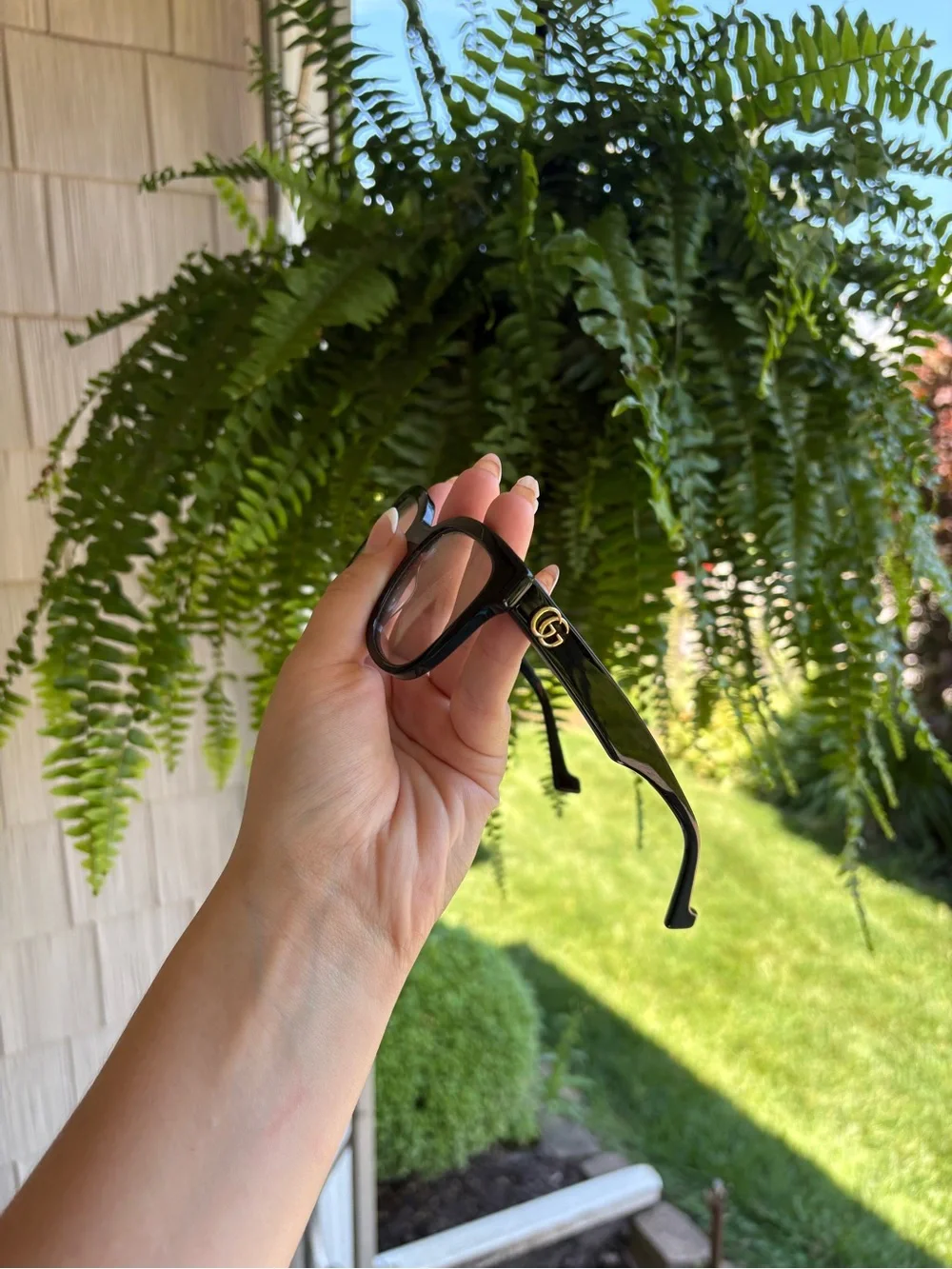 Gucci Black Sunglasses with Gold Double G Accent